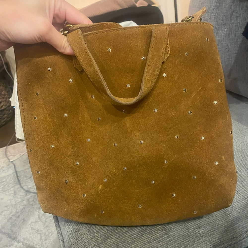 Madewell Suede Polka Dot Transport Crossbody Bag
